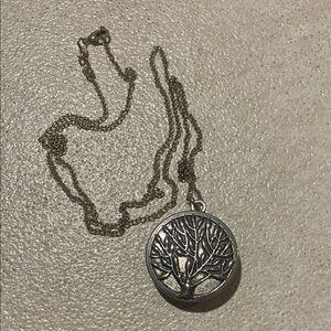 Intricate Silver Tree Pendant Necklace